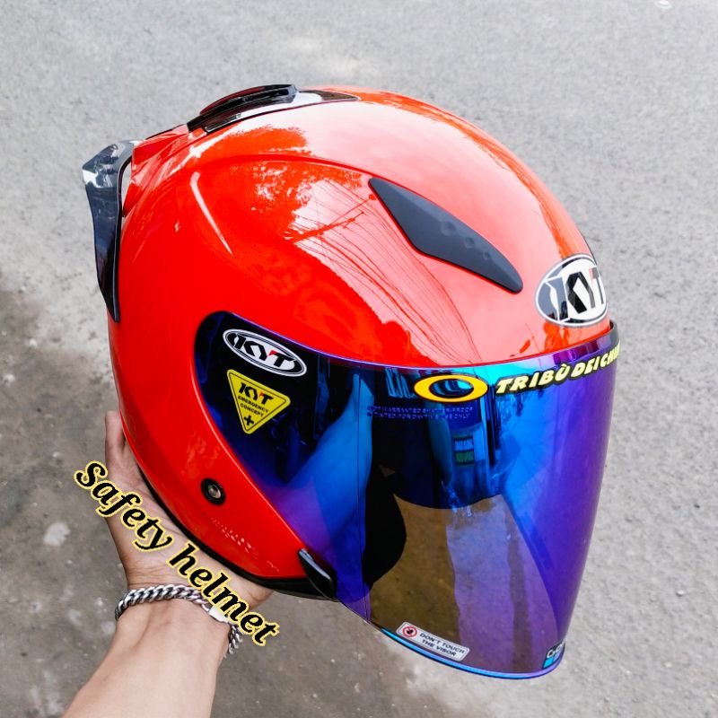 Helm Kyt GALAXY flat R Merah polos Paket Ganteng