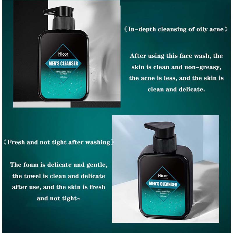 Men's Face Wash Sabun Muka Pria Untuk Kulit Kusam kontrol minyak Pori-pori bersih pembersih wajah pelembab