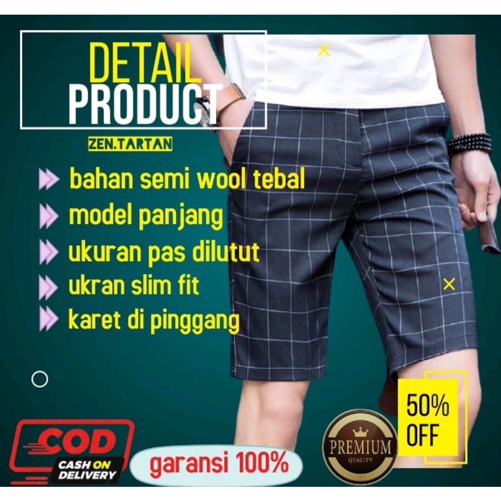 Tartan Celana Pria Pendek