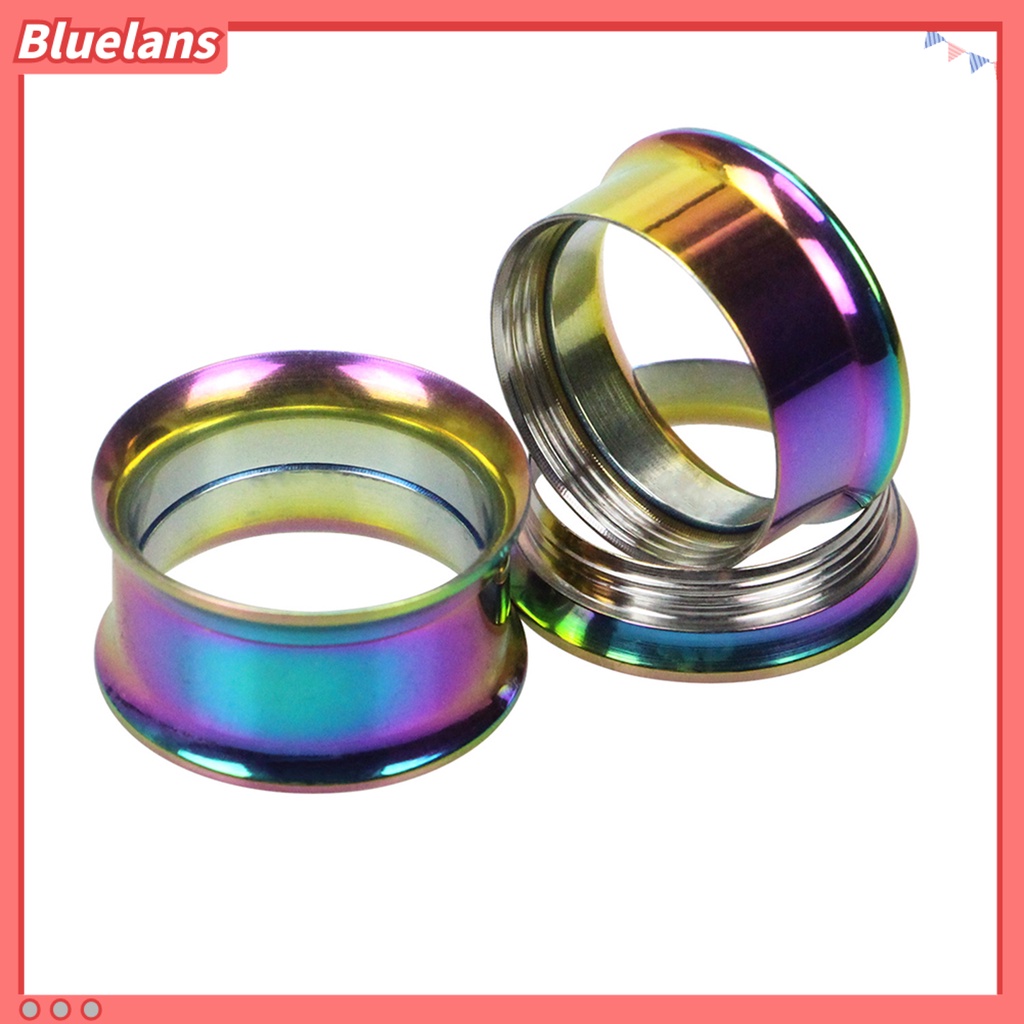 Bluelans 1Pc Ear Expander Solid Color Skin-friendly Stainless Steel Double Flared Ear Gauges