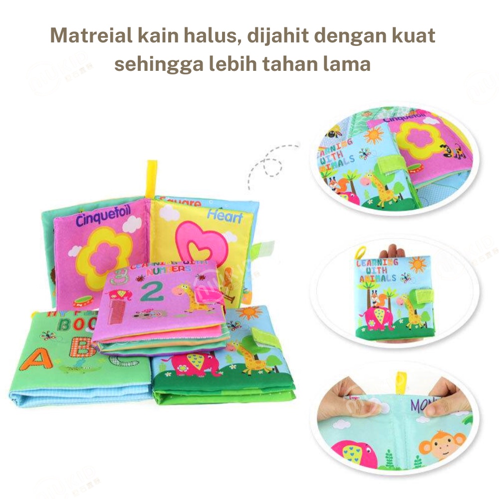 NIUKID SOFT BOOK BUKU BANTAL EDUKATIF BUKU CERITA MAINAN BAYI BAHAN KAIN