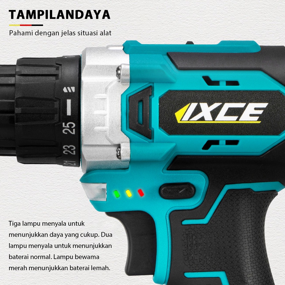 IXCE bor listrik 68VF / 88VF / 168VF Bor cordless Mesin bor Bor Tanpa Kabel  3-Tujuan hingga 2000 rpm 35NM Isi Ulang Harga grosir bisa nego