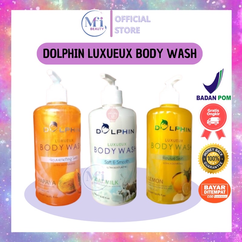 DOLPHIN BODY WASH 500 ML PAPAYA SABUN MANDI DOLPHIN BPOM 100% ORIGINAL