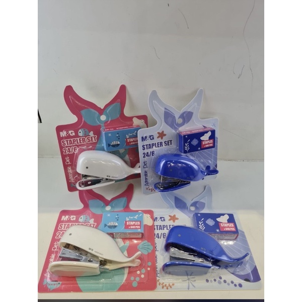 

stapler set 24/6 motif ikan hiu + isi