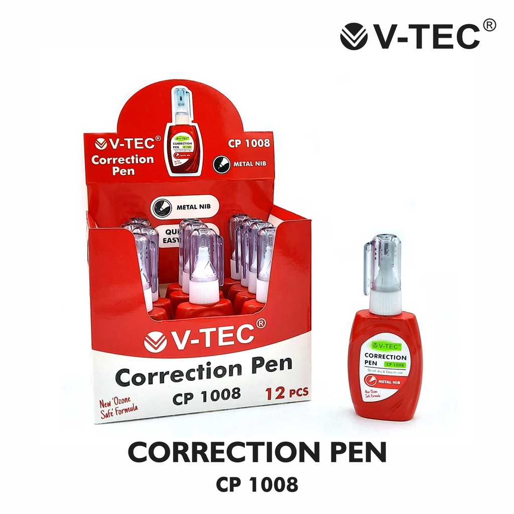 

V-TEC Correction Pen, Tipe X, Penghapus Type CP 1008/8ml dan CP 1010/10ml