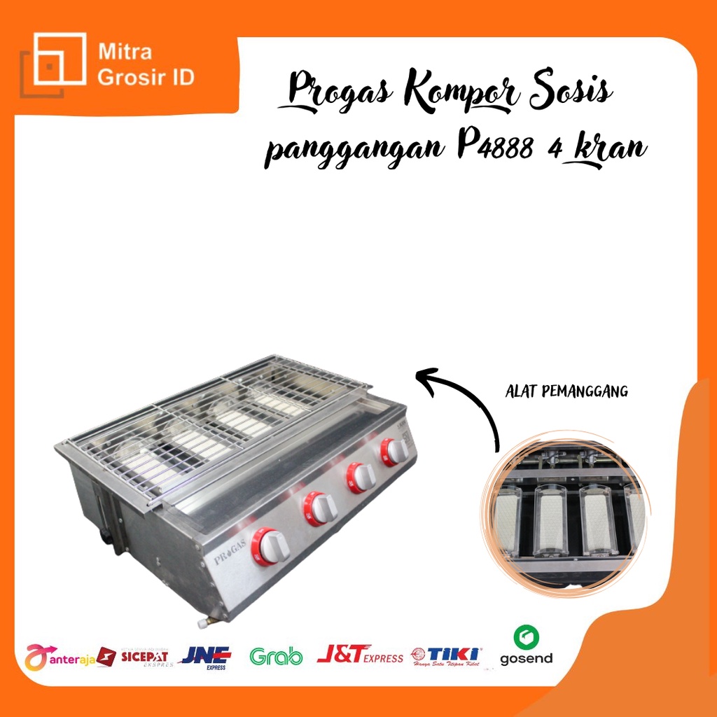 PROGAS KOMPOR SOSIS PANGGANGAN P4888 4 KRAN NEW GARANSI RESMI