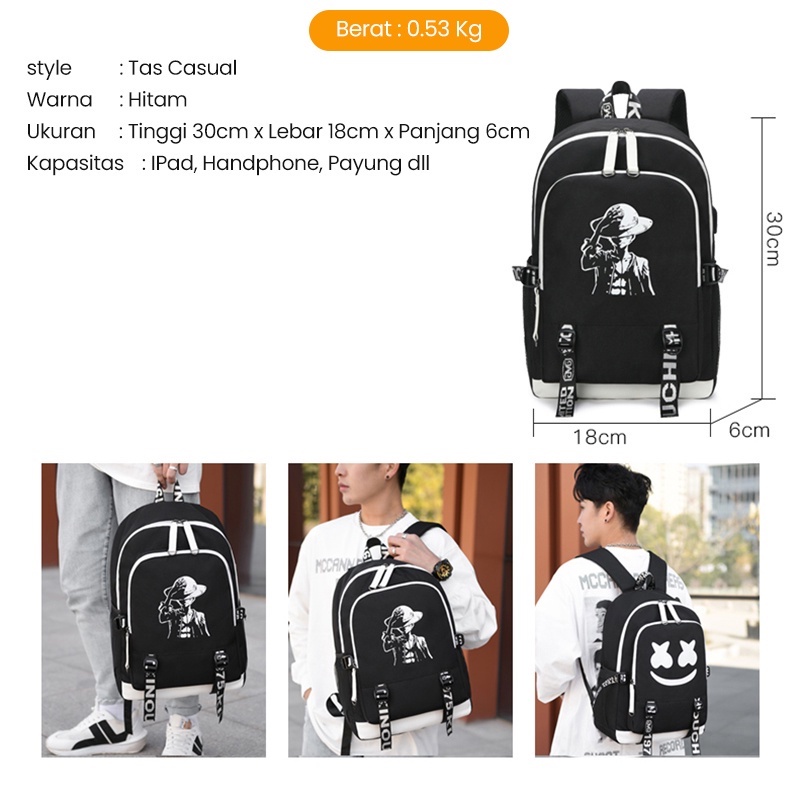 Mainland Tas Ransel Pria Laptop Ransel Punggung Backpack Cowok Sekolah Tas Fashion TR603