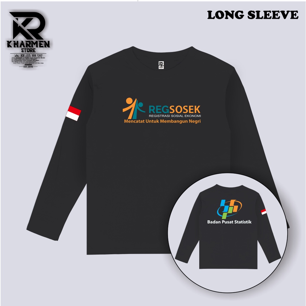 COD/MURAH/TERLARIS/KAOS BAJU TANGAN PANJANG/BPS REGSOSEK/ REGISTRASI SOSIAL EKONOMI/BADAN PUSAT REGI