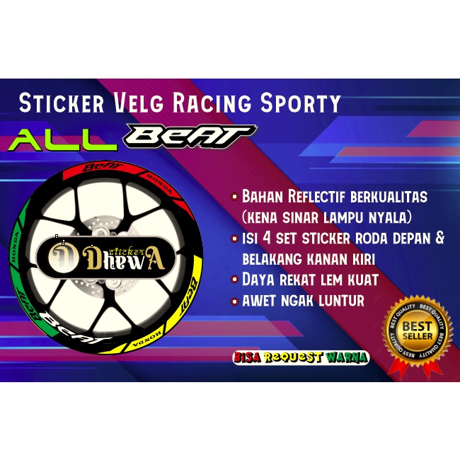 Sticker Velg Racing HONDA BEAT / Velg Beat / Sticker Velg Beat