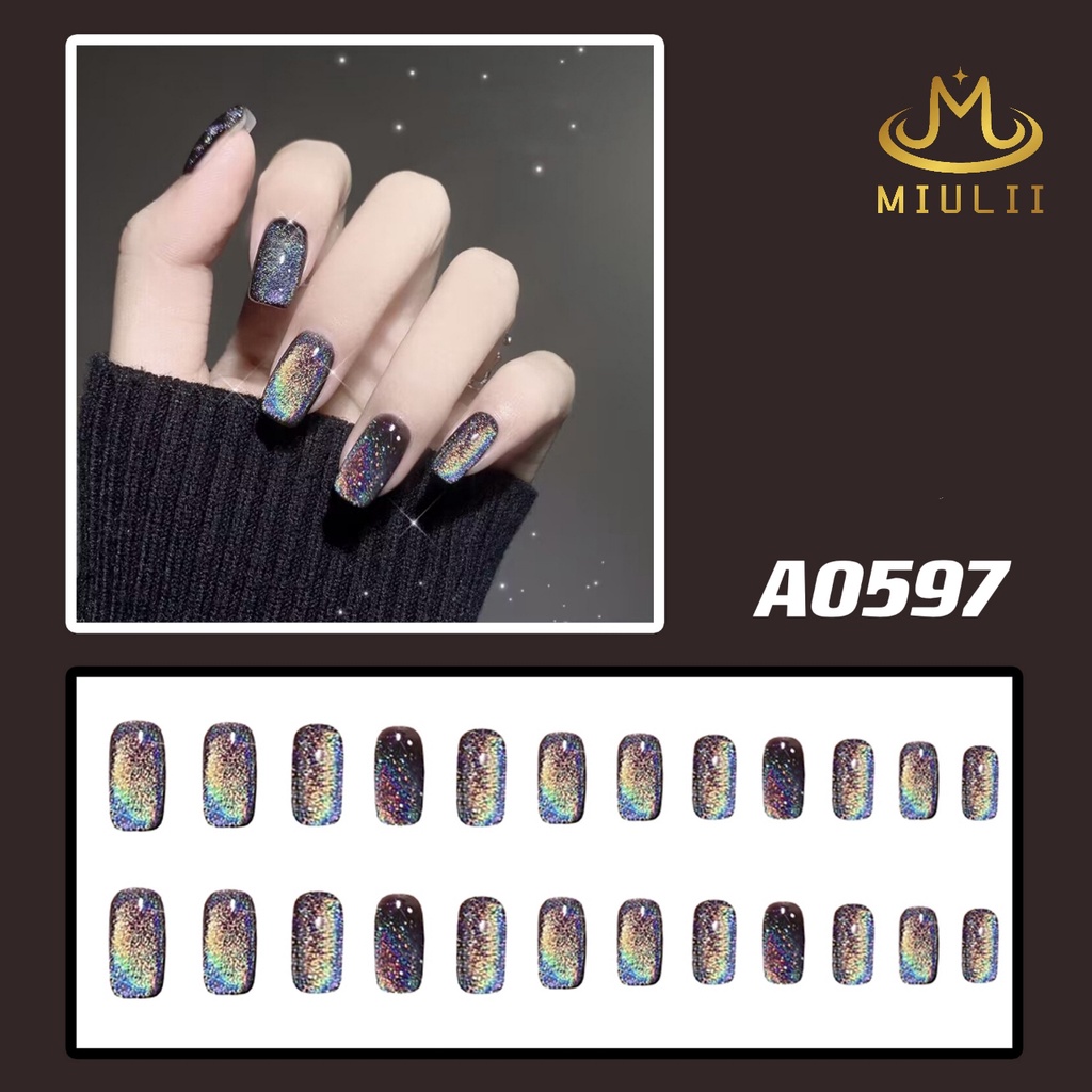 MIULII / KUKU PALSU   A0597  / 24PCS / 3D / NAIL ART / PREMIUM / CUTE / FREE LEM JELLY / KUTEK