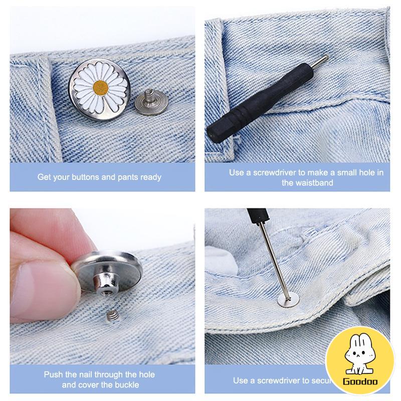 Jeans yang Dapat Dilepas Jenis Sekrup Penyesuaian Pinggang Tombol Logam Universal -Doo