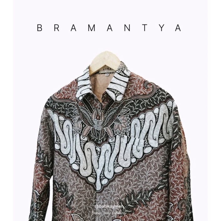 Batik Ayman - Bramantya Red | Kemeja Batik Pria Katun Solo Halus Lengan Panjang Full Furing