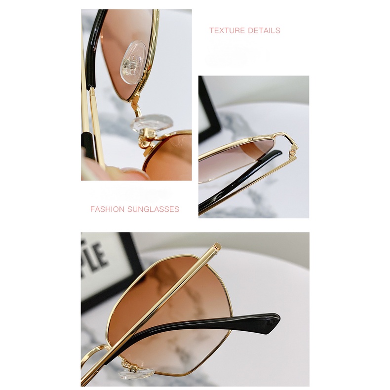 Kacamata Hitam Pelindung UV Bahan Metal Untuk Pria Dan Wanita