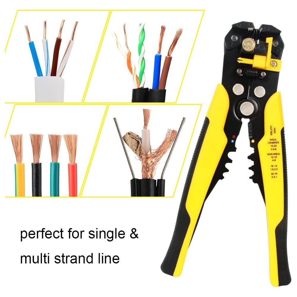 Taffware Tang Kabel Multifungsi Wire Cutter Crimper Pliers - TK0742 - Yellow