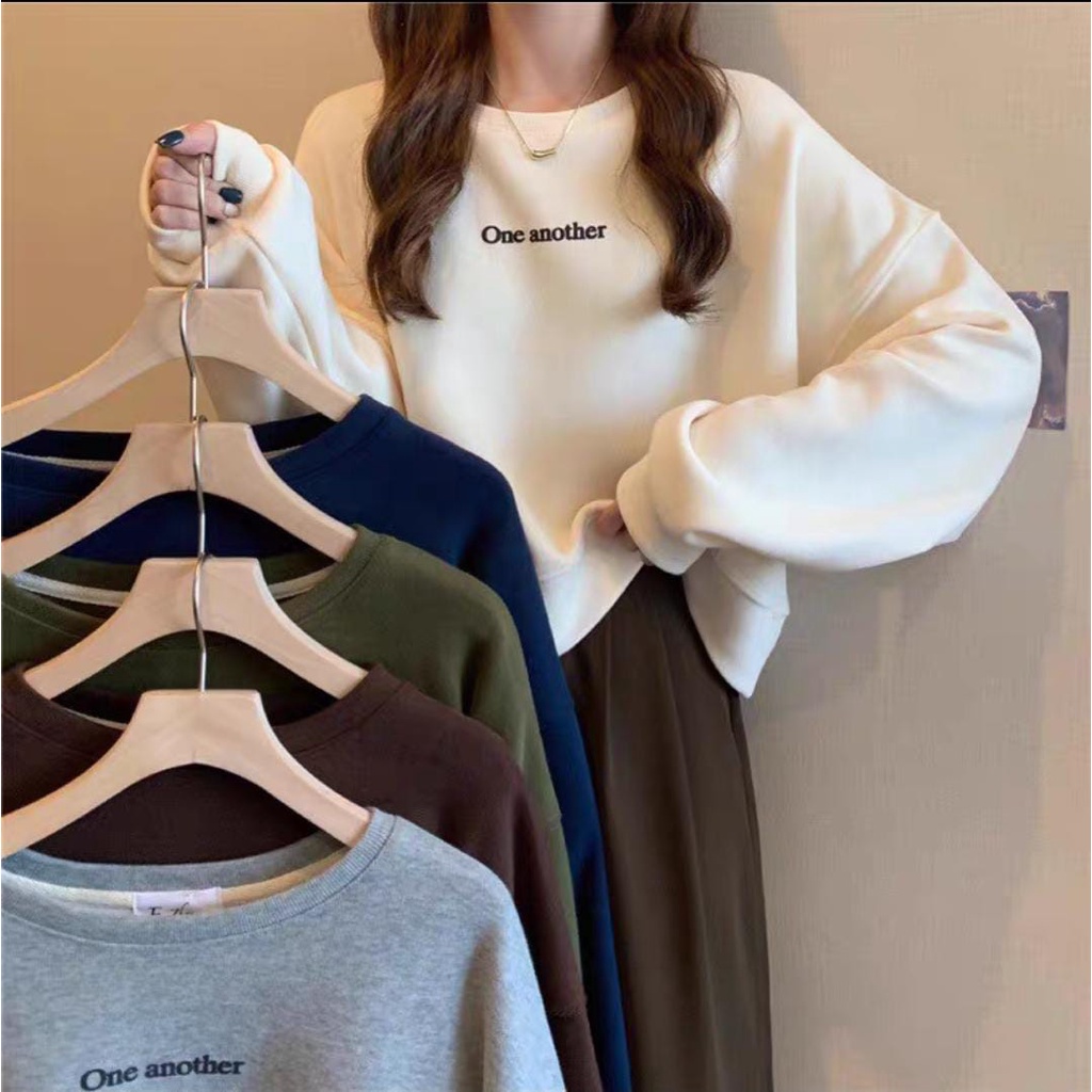 ONE ANOTHER SWEATER CREWNECK SEMI CROPTOP (V1)