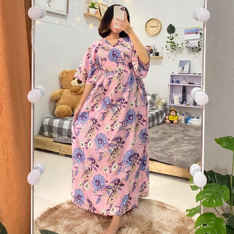 Sapasara - Daster Rayon Kimono Panjang Tali Kanan Kiri LD 110 Busui Friendly Etalase 3