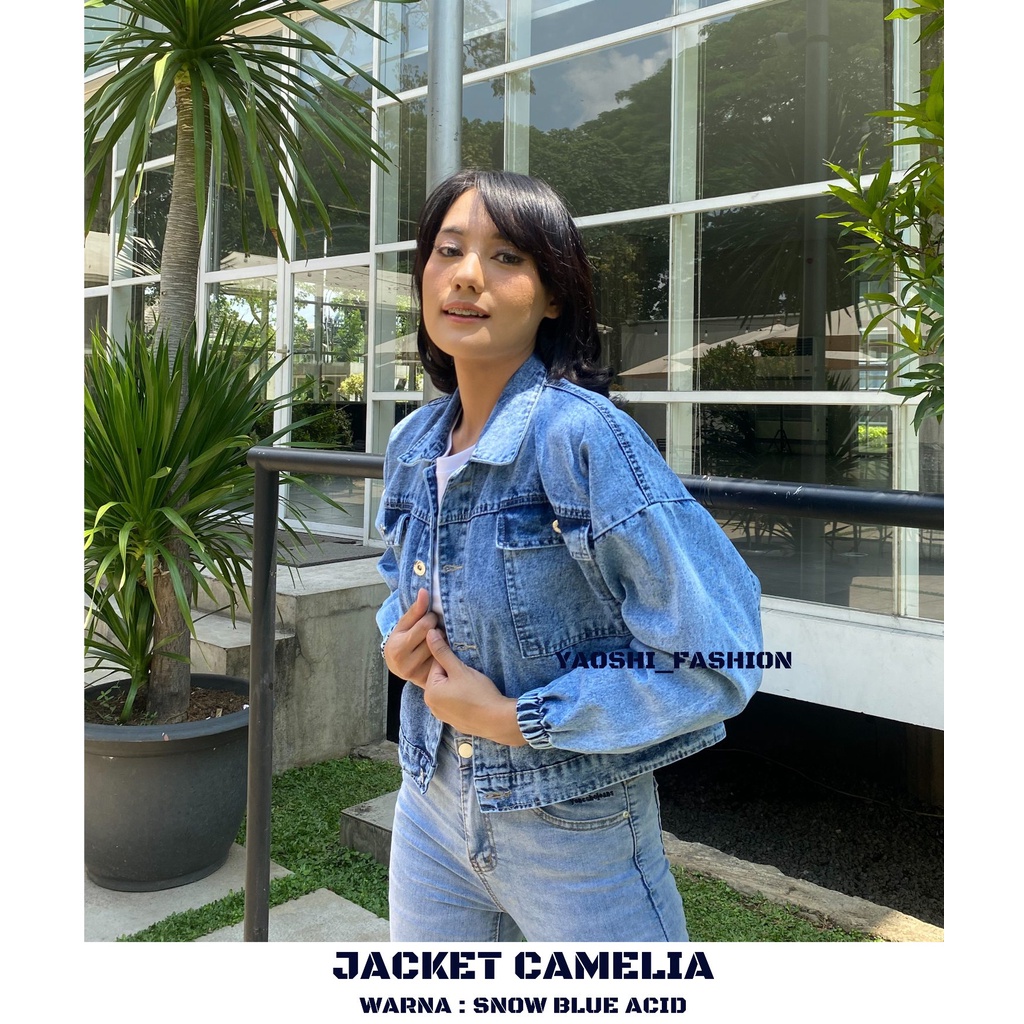 YAOSHI- JACKET DENIM WANITA /JAKET JEANS  OVER SIZE CAMELIA