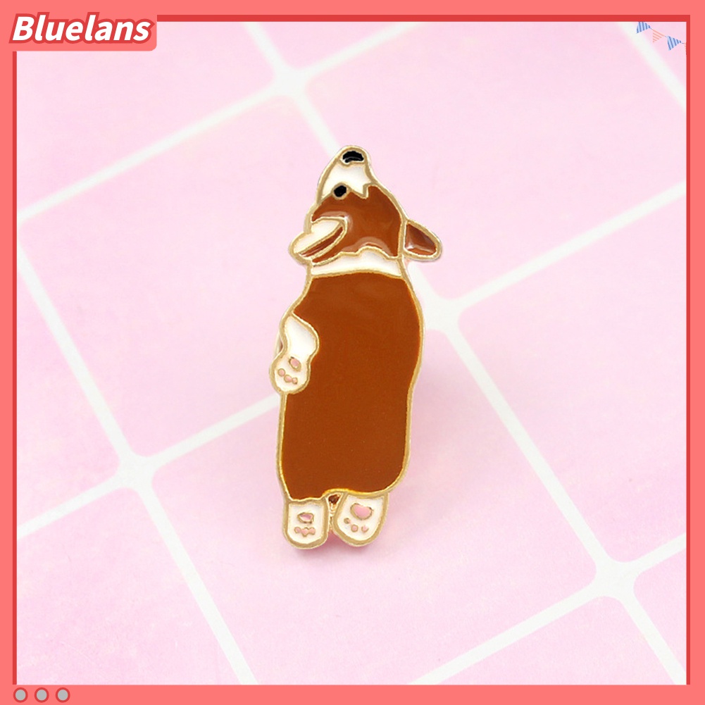 Bluelans Bros Pin Enamel Bentuk Anjing Corgi Untuk Jaket Denim Sweater Scarf Unisex