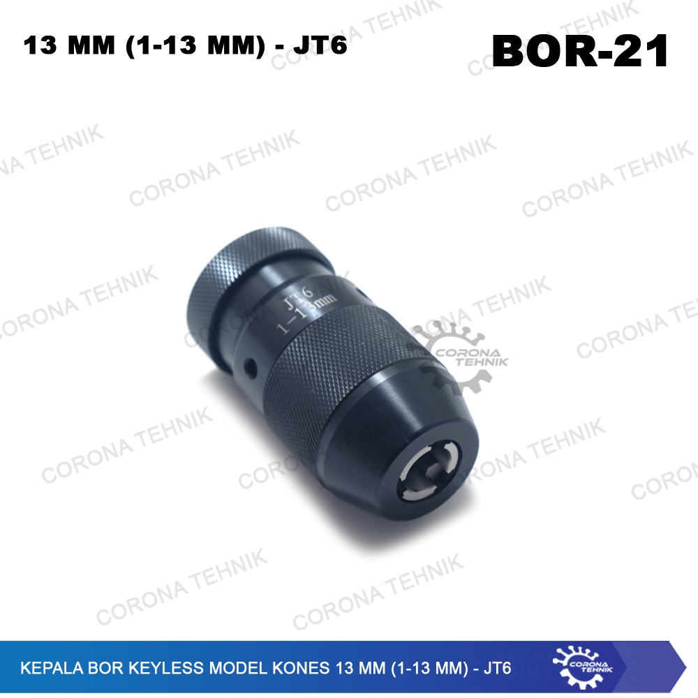 JT6 - Kepala Bor Keyless Model Kones 13 mm (1-13 mm)