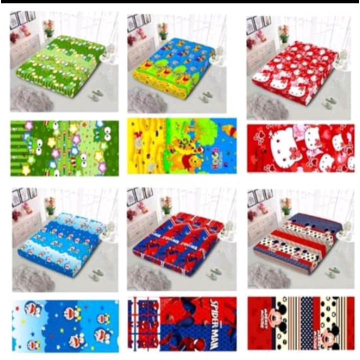Jual Murah Sarung Kasur Busa Resleting/ Sprei Resleting Motif Doraemon/ Anak-anak dan Dewasa