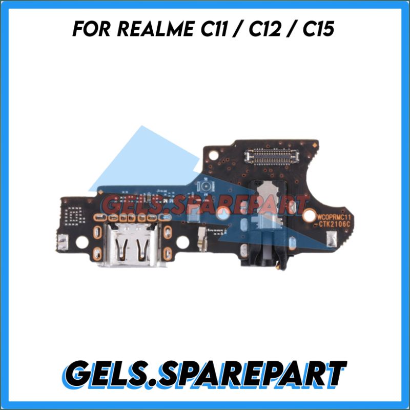 Flexible Board Connector Charger Papan Cas PCB Headset Hansfree Realme C11/C12/C15 + Mic Original