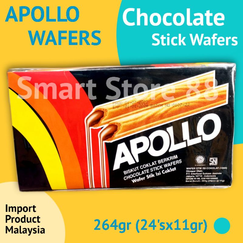 

APOLLO CHOCOLATE STICK WAFERS 264GR ISI 24 COKLAT WAFER STIK