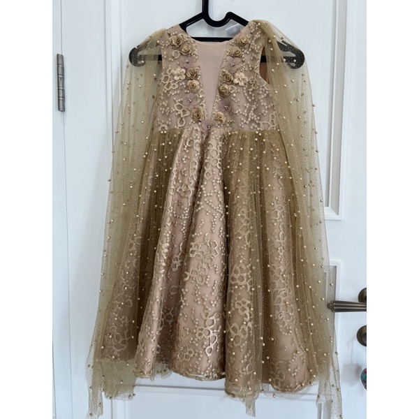 preloved gaun pesta anak gold