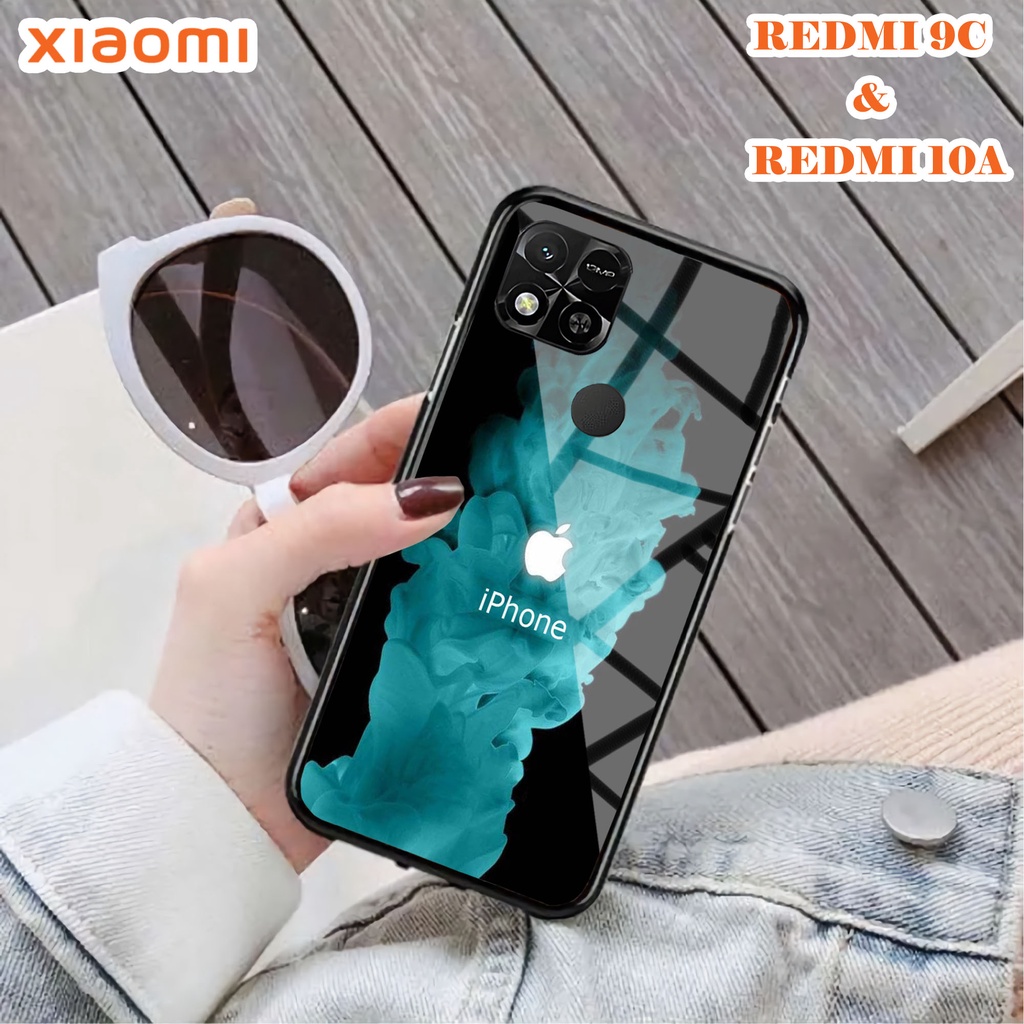 Softcase Glass Kaca REDMI 10A & REDMI 9C - Case Handphone REDMI 10A & REDMI 9C [T49].