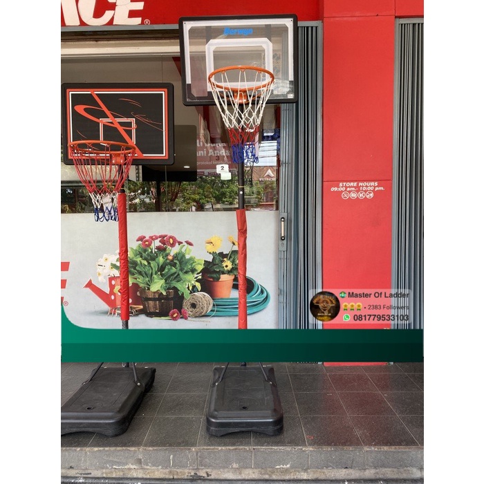 ring dan tiang basket portable dewasa dan anak berwyn papan akrilik