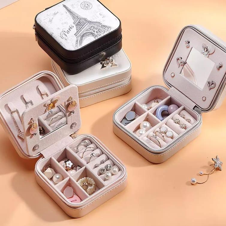 YBMR (SEKAT BISA DI LEPAS) Kotak Perhiasan Bulat Mini Travel Jewelry Box Penyimpanan Kalung Gelang E