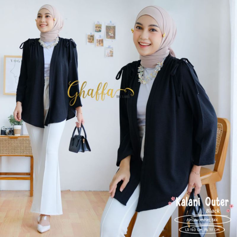 KALANI OUTER BY GHAFFA THE LABEL / OUTER POLOS MUSLIMAH / Cardigan wanita airflow import