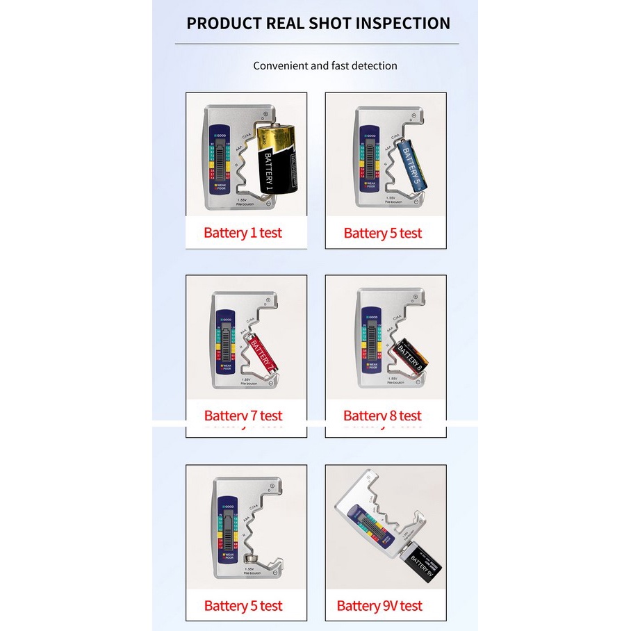 Tester Baterai Universal Battery Capacity Checker AA AAA Display