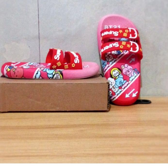 Promo Sandal anak cewek/Sandal anak cewek karakter BTS/Sandal anak ter