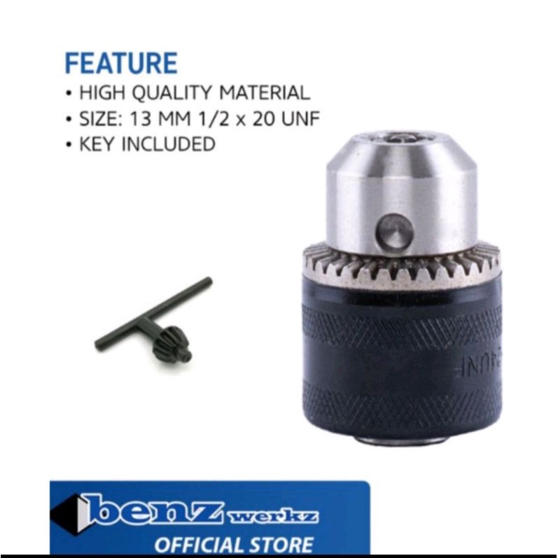 Kepala Bor 13mm + kunci bor 13mm Benz