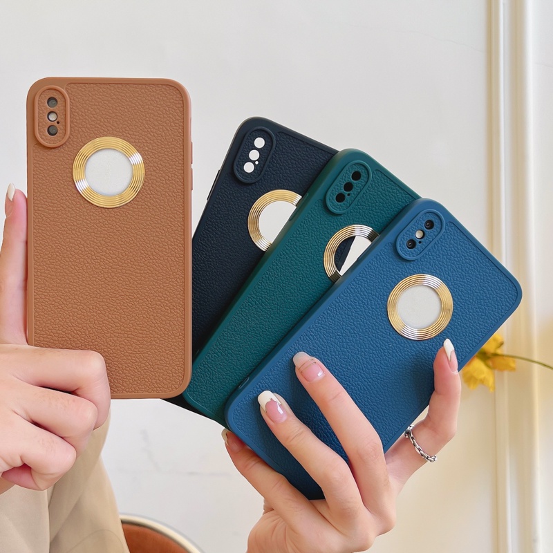 Casing Soft Case Bahan Kulit Desain Hollow Gaya Mewah Untuk iPhone 7 Plus / 8 Plus / X / XS MAX / XR / 11 Pro