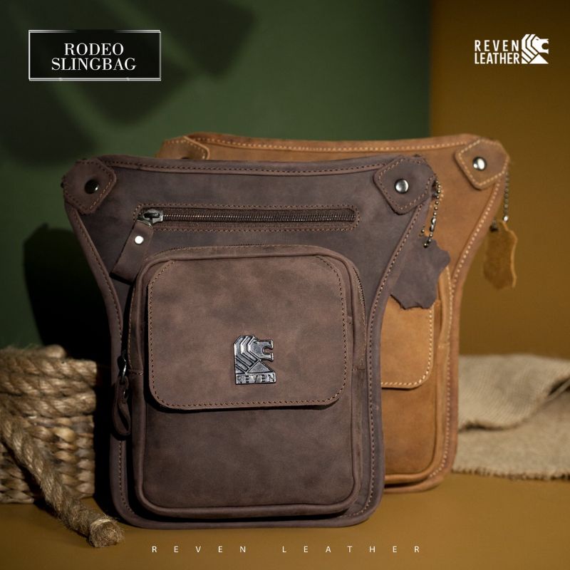 REVEN LEATHER - Tas Kulit Pria Rodeo Sling Bag