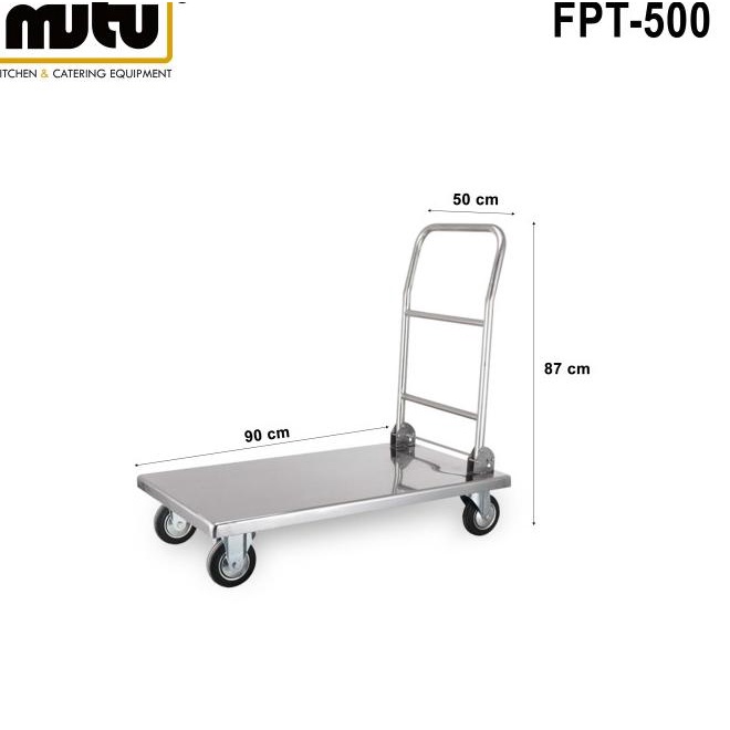 Mutu - Troli Barang Lipat Beban Maksimum 500 Kg Stainless - Mtpfpt-500