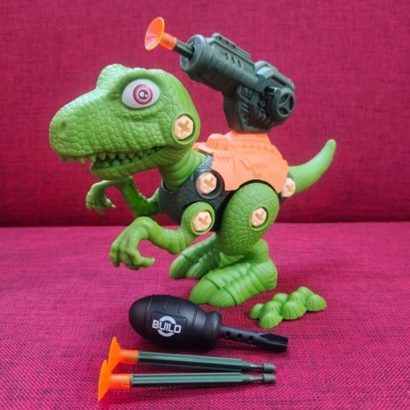 Mainan DIY Dino Bongkar Pasang Anak - Robot Dinosaurus Bisa Nembak