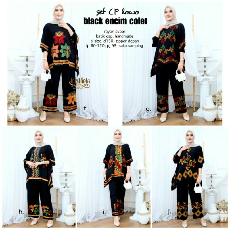 Set CP lowo Black Encim Colet by Batieksolo // Tasyi #2 Setcel Setelan One Set by Marimar Busui Jumb