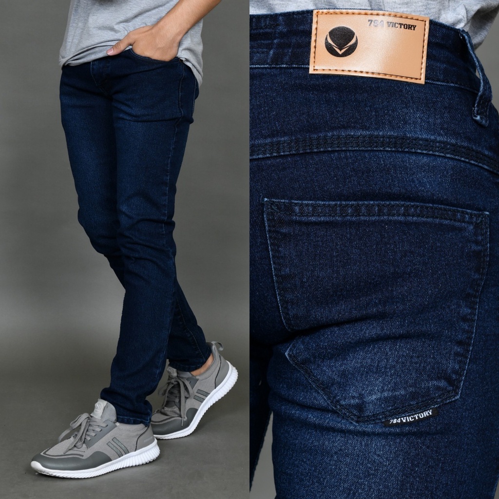 Jeans Skinny Seven Denim Biowash Black jazz hitam abu bioblit garment 784victory SlimFit Pria