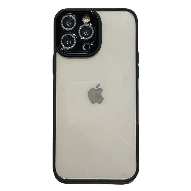 Case Bahan Akrilik Transparan Dengan Lensa Film Flash Drill Untuk iPhone 14 13 12 Pro Max 11