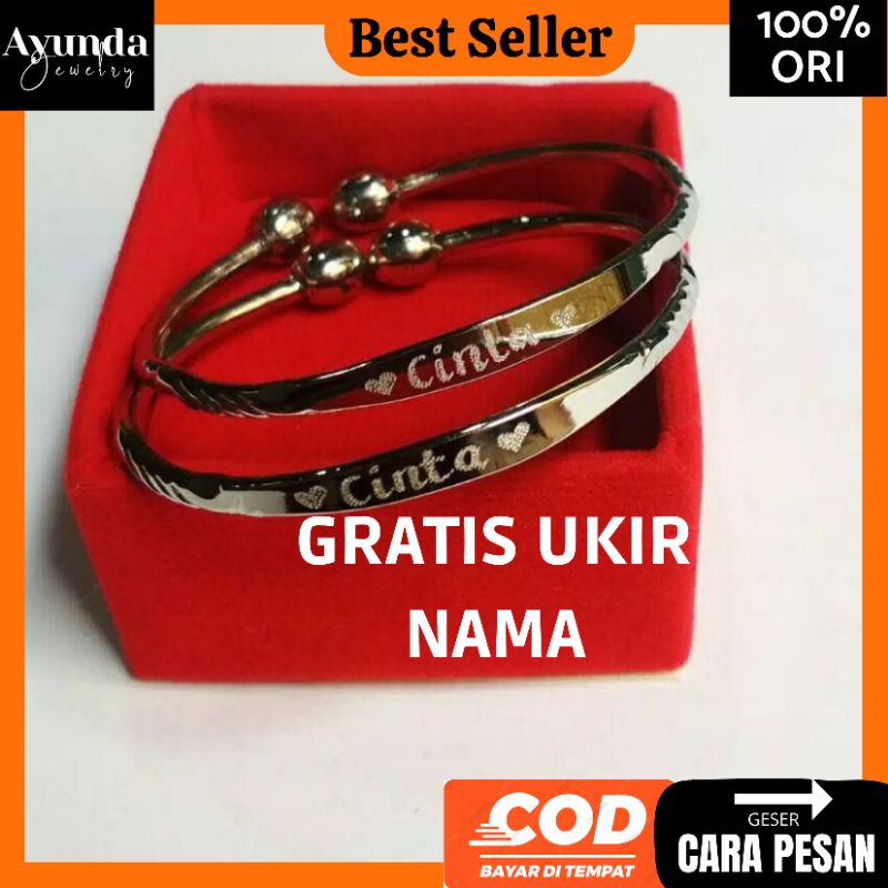 Gelang Monel anak anti karat anti step GRATIS UKIR NAMA