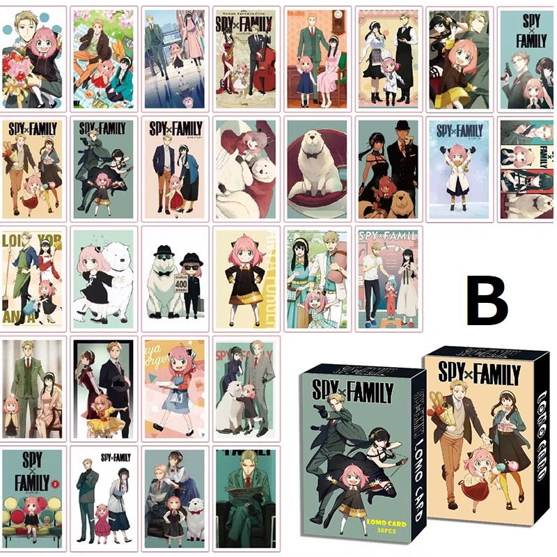 SXF008 – Lomo card kartu koleksi Spy x Family Anya Anime Cosplay Jepang