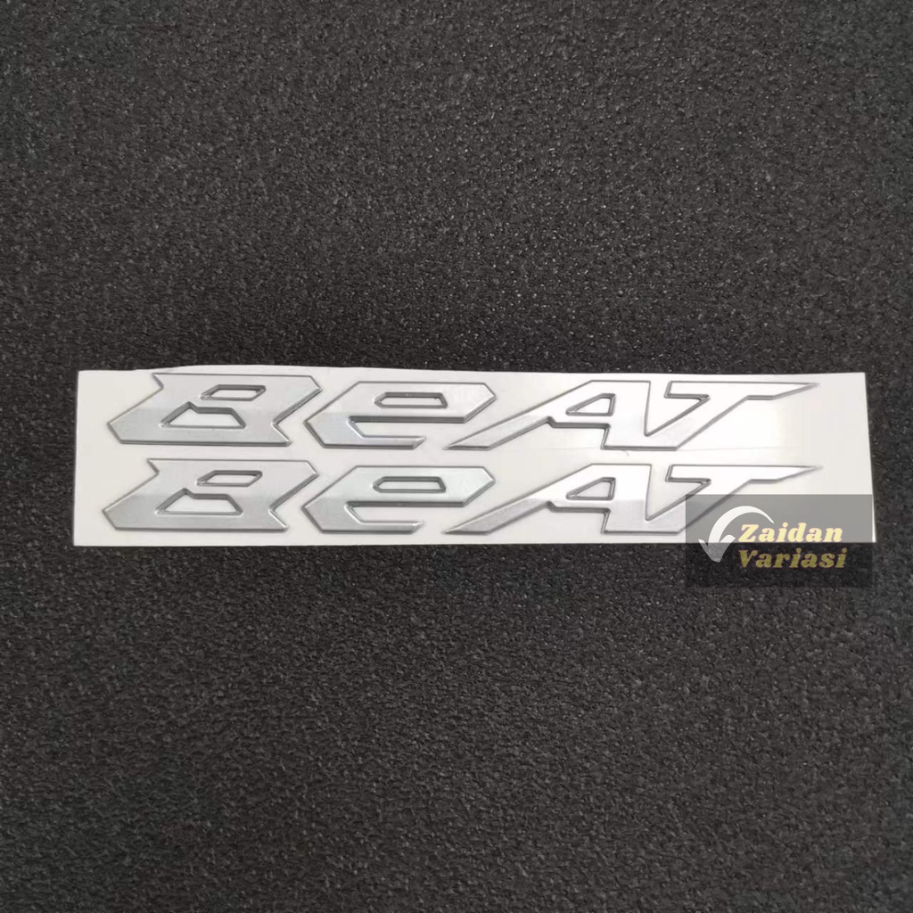 Emblem Honda Beat Timbul 3D Aksesoris Logo Stiker Karbu Street Sepasang 2 Pcs Kanan Dan Kiri Sticker Deluxe Fi Merah Gold New Jepang Japan Titanium Latin Hitam