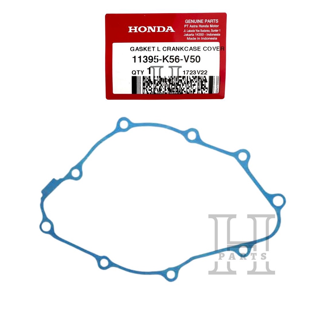 PAKING BAK MAGNET GASKET L CRANKCASE COVER MESIN SONIC SUPRA GTR CB CBR 150 150R LED 11395-K56-V50 ASLI ORIGINAL AHM HGP HONDA