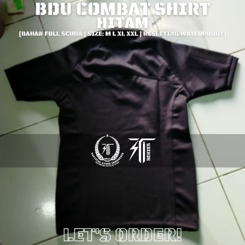 BDU Scuba Hitam - BDU Combat Shirt Full Scuba Lengan Pendek