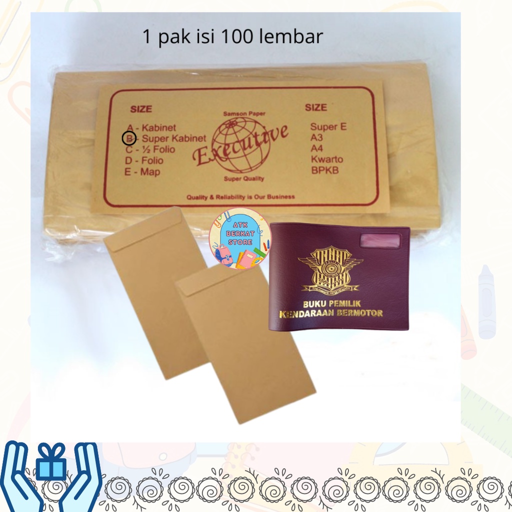 

[100pcs] Amplop Coklat uk BPKB/Super Kabinet