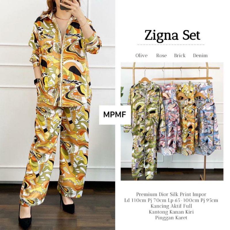 zigna set by satine || premium dior silk LD110