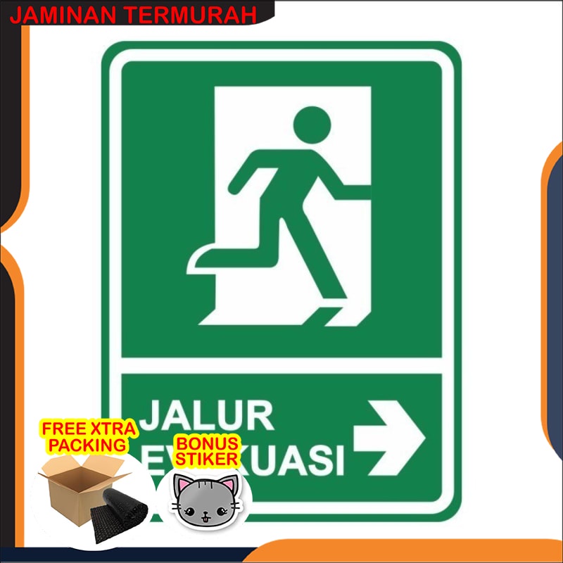 

Terlaris sign akrilik JALUR EVAKUASI / rambu jalur evakuasi arah kiri/ kanan - ARAH KIRI 15X20 Elegan