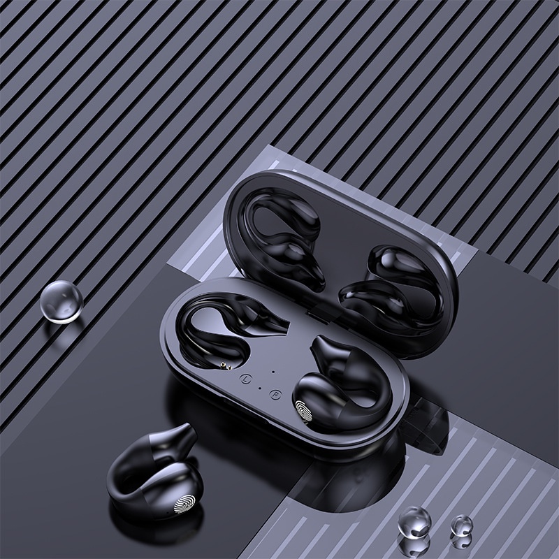 Headset bluetooth konduksi tulang klip telinga TWS HiFi Stereo Tidak ada rasa sakit untuk dipakai untuk waktu yang lama